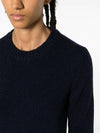 Heart Logo Cashmere Knit Top Navy - AMI - BALAAN 4