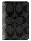 D Signature Card Wallet Black - COACH - BALAAN 1