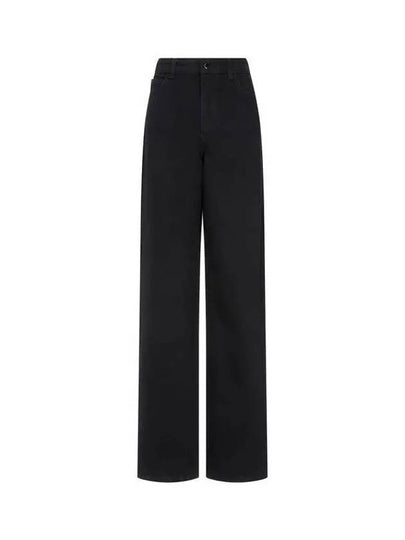 Women s Leather Patch Regular Denim Pants Black - EMPORIO ARMANI - BALAAN 1