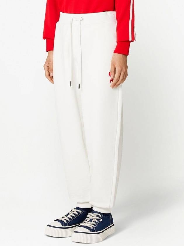 Heart Logo Jogger Pants White - AMI - BALAAN 4