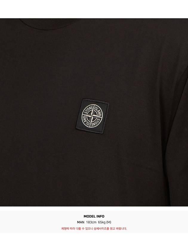 Logo Patch Cotton Jersey Long Sleeve T-Shirt Black - STONE ISLAND - BALAAN 7