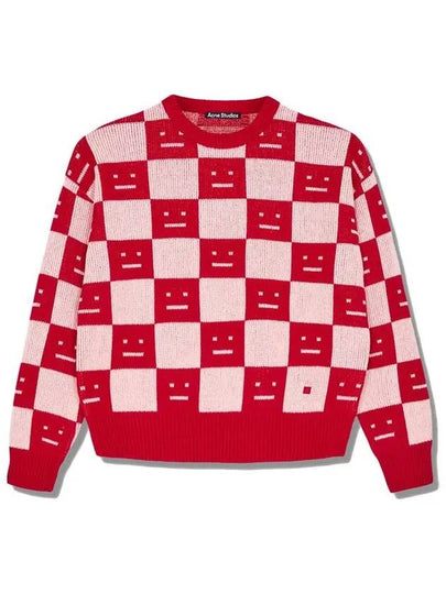 Katlas Checkerboard Knit Top Red - ACNE STUDIOS - BALAAN 2