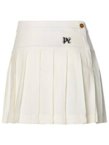 Midi Skirt PWCC070S24FAB0010310 White - PALM ANGELS - BALAAN 1