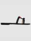 Pebble Grain Bow Brogue Slide Sandals Black - THOM BROWNE - BALAAN 2