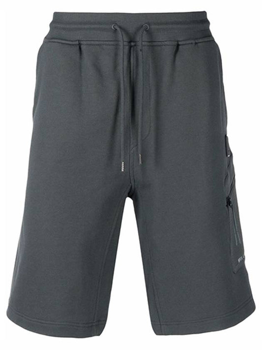 Metropolis Diagonal Fleece Shorts Gray - CP COMPANY - BALAAN.