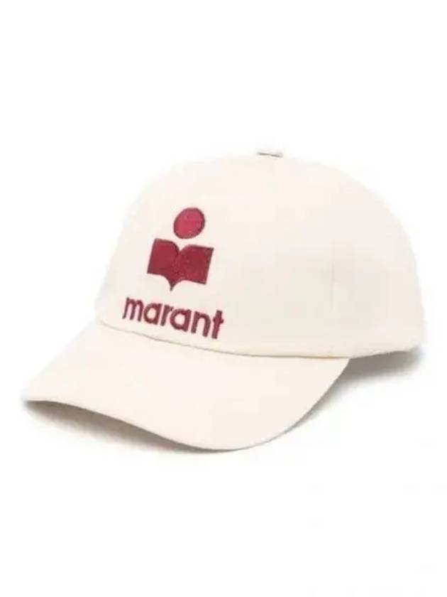 Tyron Logo Cotton Ball Cap Ecru Red - ISABEL MARANT - BALAAN 2