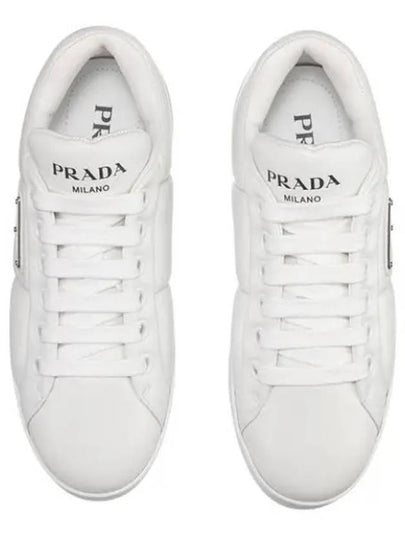 Logo Quilted Nappa Leather Low Top Sneakers White - PRADA - BALAAN 2