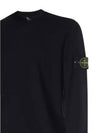 Logo Patch Crewneck Virgin Wool Knit Top Black - STONE ISLAND - BALAAN 4