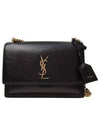 Monogram Sunset Medium Smooth Leather Cross Bag Black - SAINT LAURENT - BALAAN 3