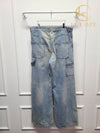 Used luxury goods Louis It 31 Courr ges dirty blue baggy jeans - COURREGES - BALAAN 4