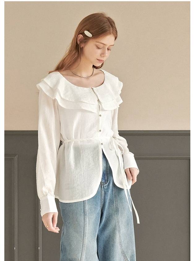 Baby's Breath Ruffle Collar Blouse Ivory - MICANE - BALAAN 3