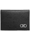 Gancini Card Wallet Black - SALVATORE FERRAGAMO - BALAAN 3