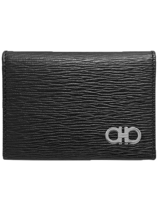 Gancini Card Wallet Black - SALVATORE FERRAGAMO - BALAAN 2