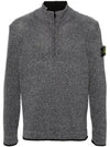 Colour Sprayed Tape Half Zip-up Regular Fit Knit Top Black - STONE ISLAND - BALAAN 2