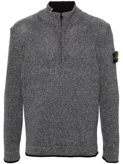 Colour Sprayed Tape Half Zip-up Regular Fit Knit Top Black - STONE ISLAND - BALAAN 2