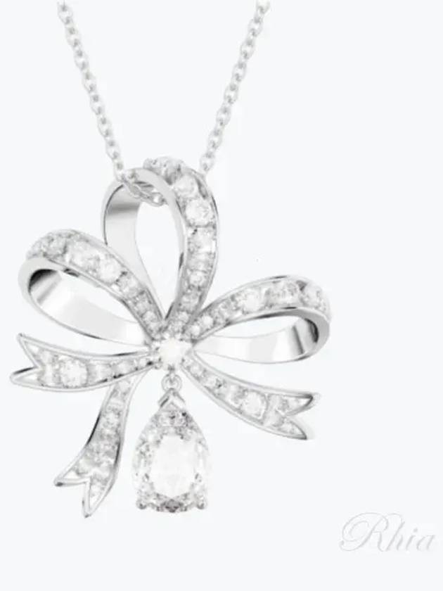 Hyperbola Bow Large Pendant Necklace Silver - SWAROVSKI - BALAAN 2