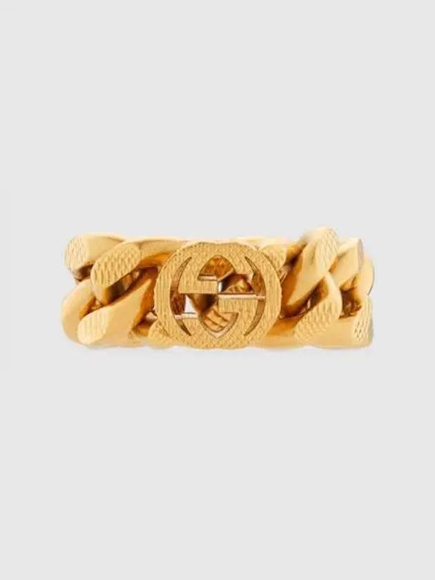 Interlocking G Gourmette Chain Ring Gold - GUCCI - BALAAN 2