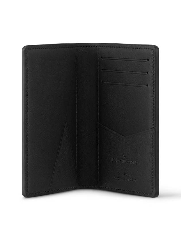 Pocket Organizer Brushed Monogram Cowhide Leather Card Wallet Black - LOUIS VUITTON - BALAAN 3