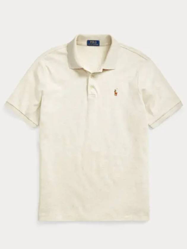 Embroidery Pony Logo Cotton Short Sleeve Polo Shirt American Heather - POLO RALPH LAUREN - BALAAN 2