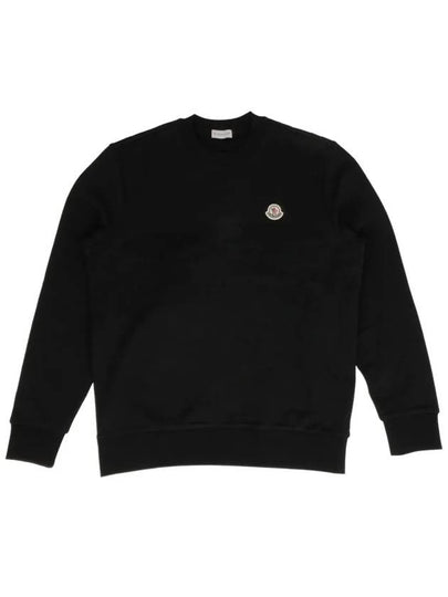 Men's Logo Patch Sweatshirt Black - MONCLER - BALAAN 2