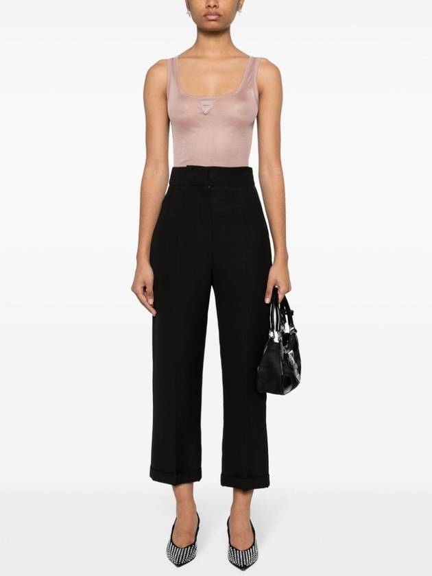 triangle-appliqué silk top - PRADA - BALAAN 2