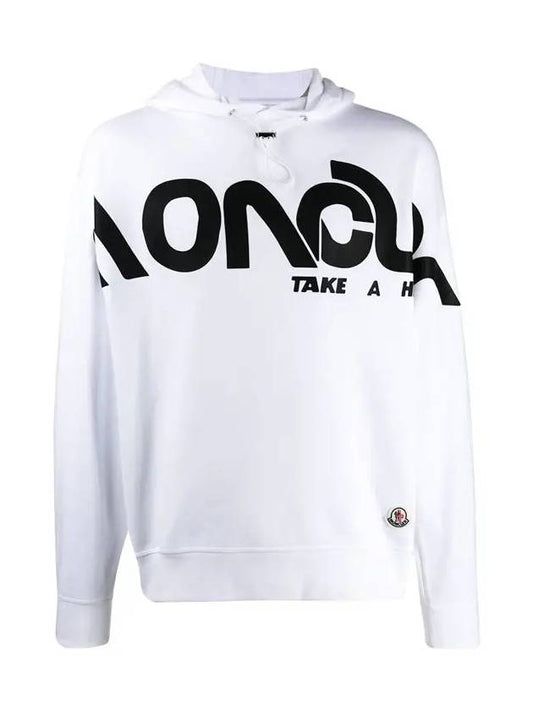 Print Logo Hood White - MONCLER - BALAAN.