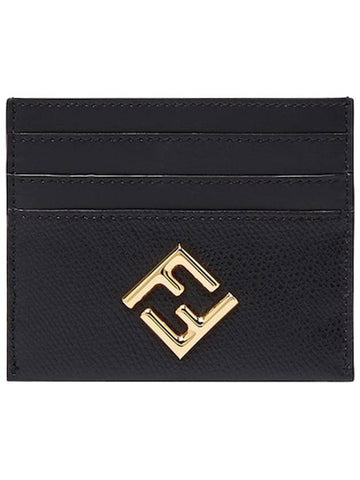 gold logo card wallet black - FENDI - BALAAN.