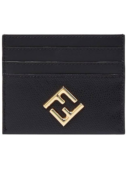 Logo Diamond Card Wallet Black - FENDI - BALAAN 1