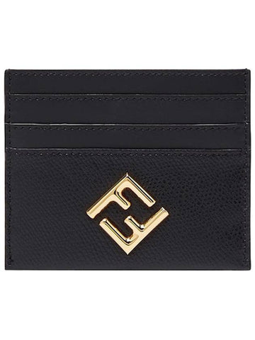 Logo Diamond Card Wallet Black - FENDI - BALAAN 1