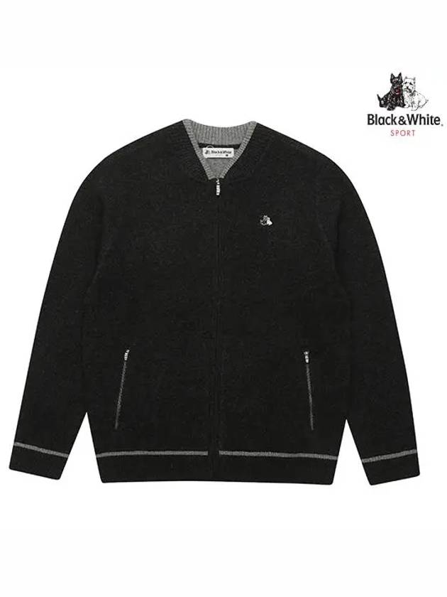 Cashmere Cardigan 2802GBKCCHARCOAL - BLACK&WHITE - BALAAN 1