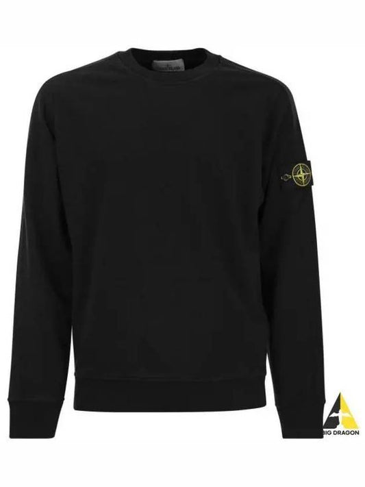 Garment Dyed Malfile Crewneck Sweatshirt Black - STONE ISLAND - BALAAN