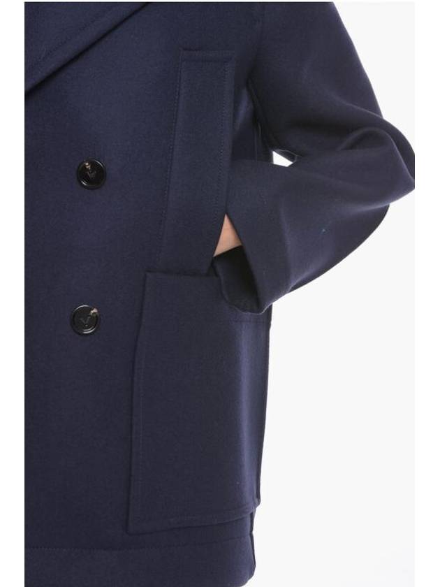 Wool Double Coat Navy - BOTTEGA VENETA - BALAAN 4