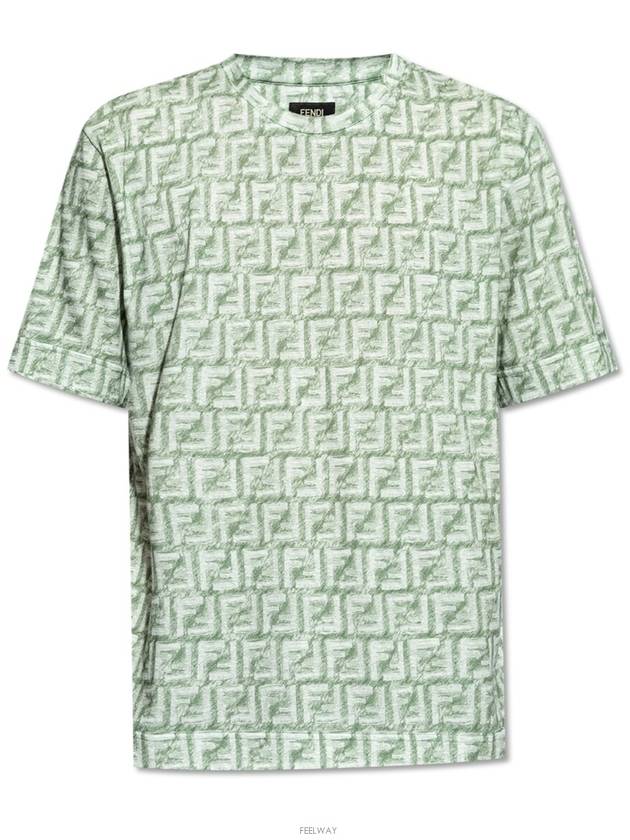 FF Cotton Short Sleeve T-Shirt Green - FENDI - BALAAN 6