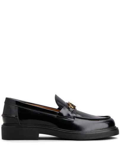 Metal Logo Leather Loafers Black - TOD'S - BALAAN 2