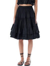 Women's Ruffle A-Line Skirt Black - MSGM - BALAAN.