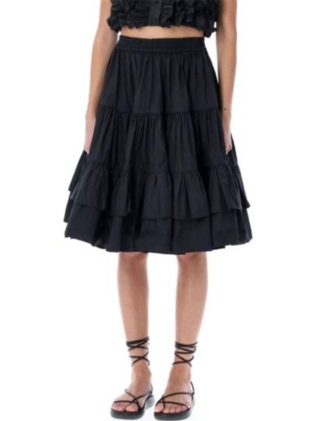 Ruffle A-Line Skirt Black - MSGM - BALAAN 5