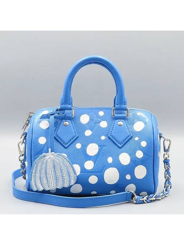 M46425 Blue White x Yayoi Kusama Bandouli re Speedy 20 Tote Bag Shoulder Strap 2WAY - LOUIS VUITTON - BALAAN 4