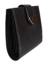 Small Smooth Saffiano Leather Half Wallet Black - PRADA - BALAAN.
