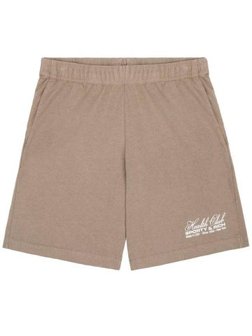 Logo Print Shorts Brown - SPORTY & RICH - BALAAN 1