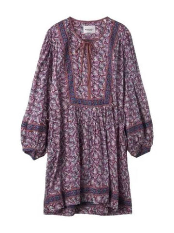 Gilinesia floral print dress purple multicolor one piece - ISABEL MARANT - BALAAN 1