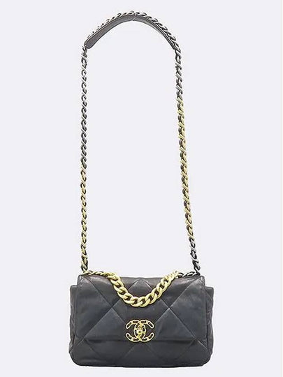 AS1160 Black Lambskin COCO Vintage Gold Logo 19 Flap Shoulder Bag - CHANEL - BALAAN 2