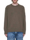 Lambswool GRS Crew Neck Knit Top Beige - CP COMPANY - BALAAN 3