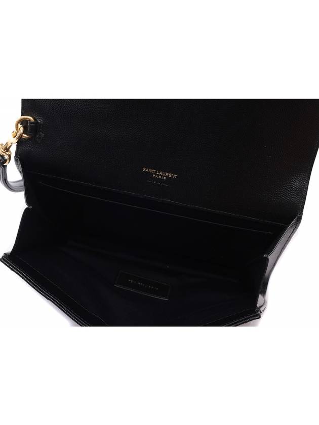 Grain De Poudre Cassandre Clutch Bag Black - SAINT LAURENT - BALAAN 7