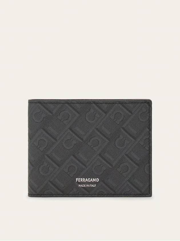 Monogram Half Wallet Black - SALVATORE FERRAGAMO - BALAAN 1