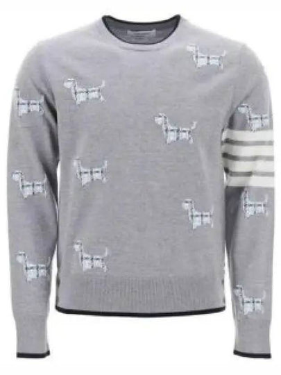 Hector Intarsia Crew Neck Knit Top Grey - THOM BROWNE - BALAAN 2