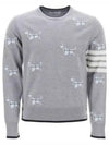 Hector Intarsia Crew Neck Knit Top Grey - THOM BROWNE - BALAAN 2