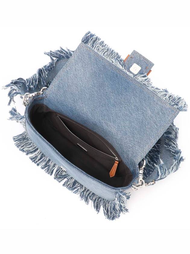 Women's Baguette Denim Shoulder Bag Blue - FENDI - BALAAN 4