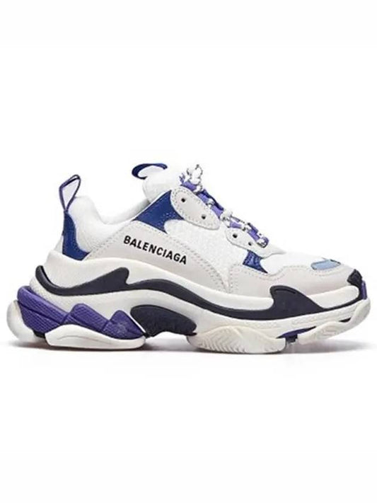 Triple S Trainer Low Top Sneakers White Purple - BALENCIAGA - BALAAN.