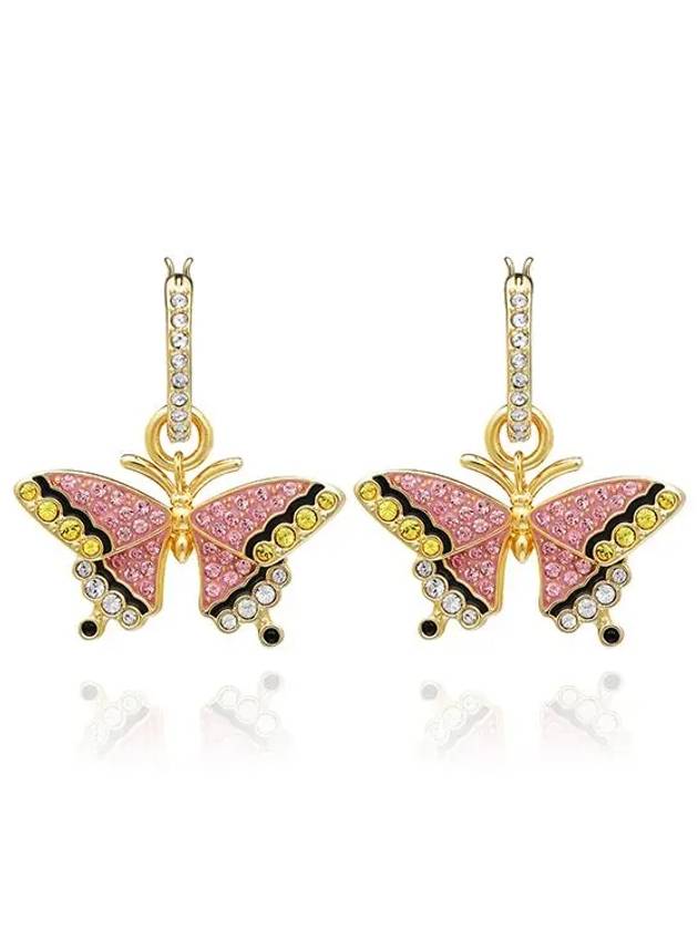 Idyllia Butterfly Drop Earrings Pink Gold - SWAROVSKI - BALAAN 3