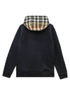 Check Hood Cotton Hoodie Black - BURBERRY - BALAAN 8